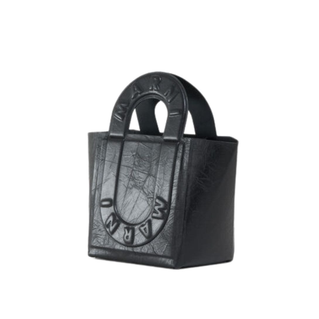 MARNI BLACK LEATHER SWEEDY SMALL TOTE BAG - Image 4