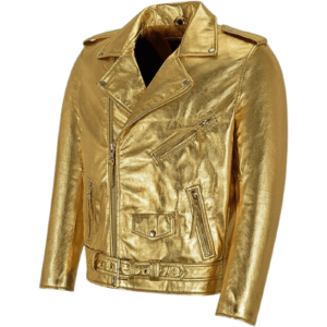 Gold Leather Jacket Women