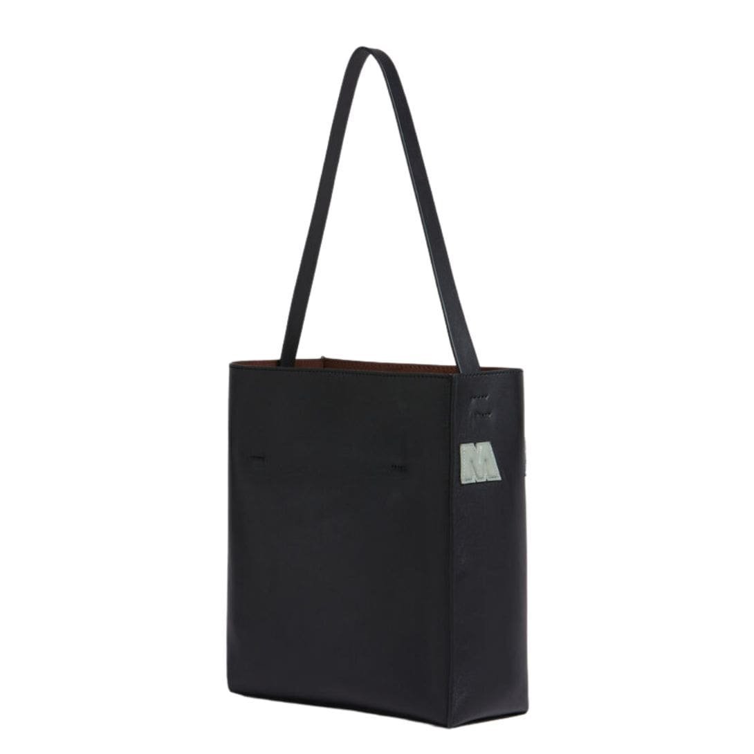 MARNI BLACK WHITE LEATHER MUSEO HOBO BAG WITH PATCHES - Image 5