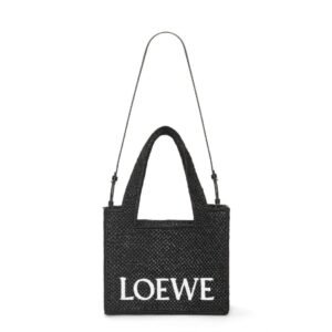 LOEWE FONT TOTE MEDIUM BAG IN RAFFIA