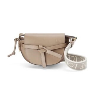 LOEWE GATE DUAL MINI BAG IN SOFT CALFSKIN AND JACQUARD