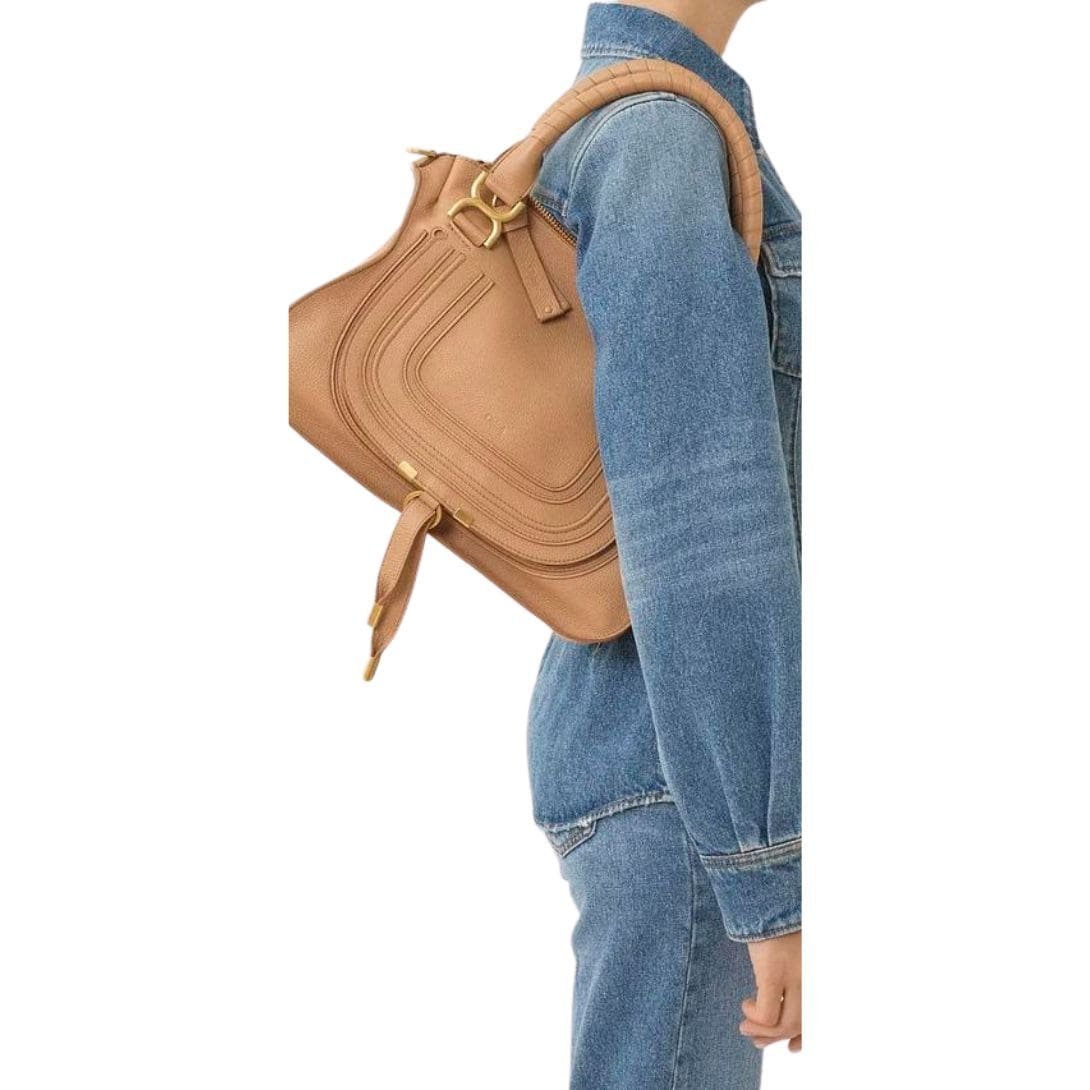 CHLOE MARCIE DOUBLE CARRY BAG LIGHT TAN - Image 4