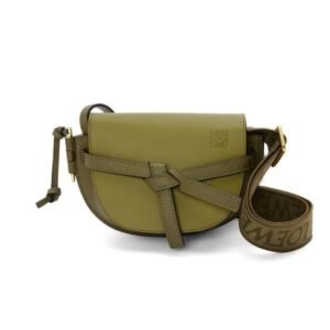 LOEWE GATE DUAL MINI BAG IN SOFT CALFSKIN AND JACQUARD