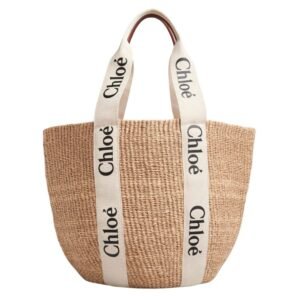 CHLOE LARGE WOODY BASKET WHITE