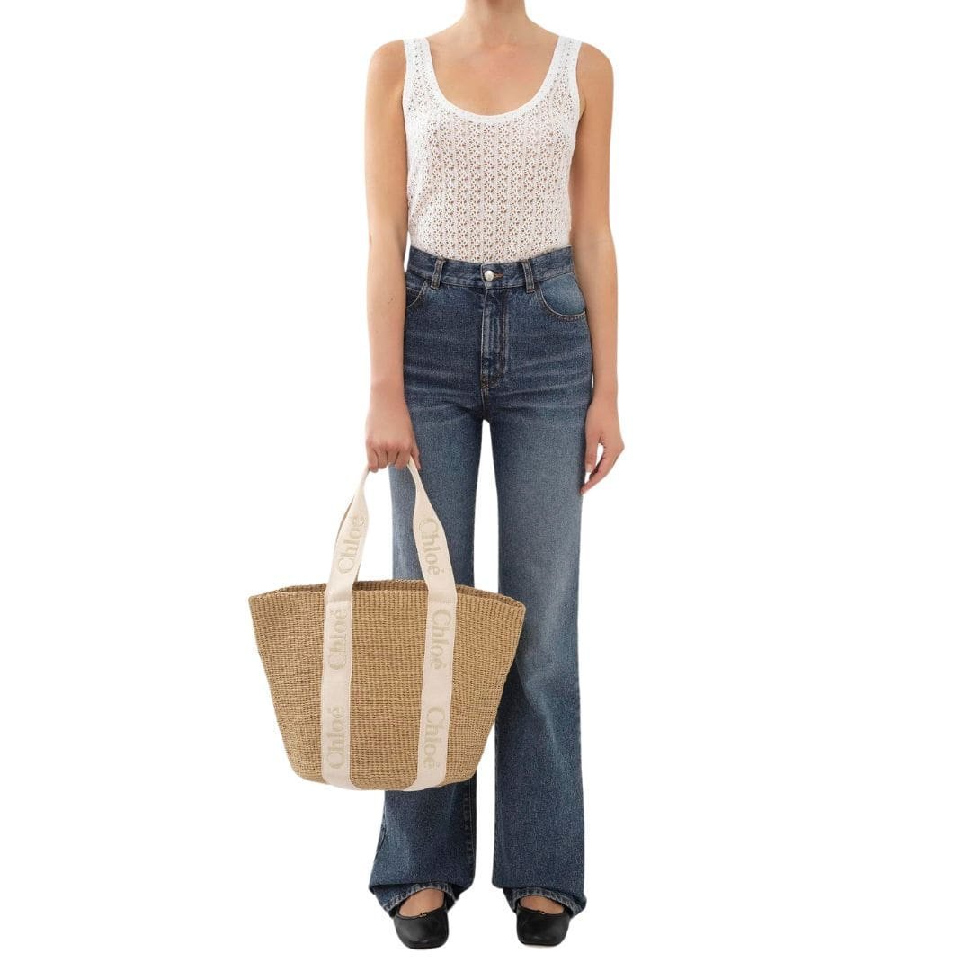 CHLOE LARGE WOODY BASKET GOLD - Image 2