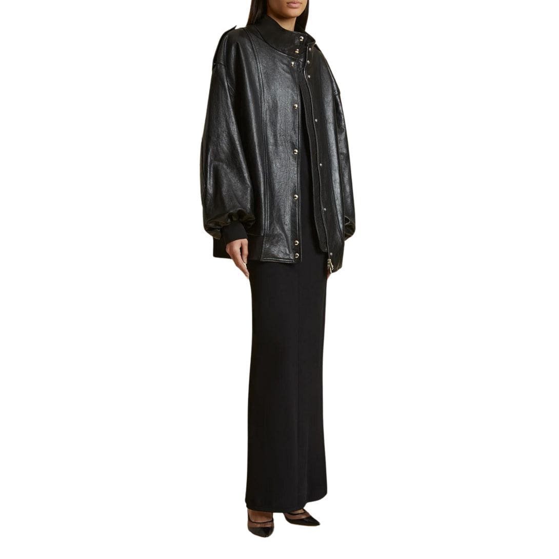 KHAITE THE FARRIS JACKET IN BLACK LEATHER - Image 2