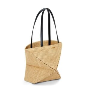 LOEWE PUZZLE FOLD TOTE BAG IN RAFFIA