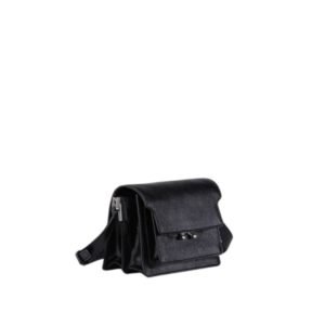 MARNI TRUNK SOFT MINI BAG IN BLACK LEATHER