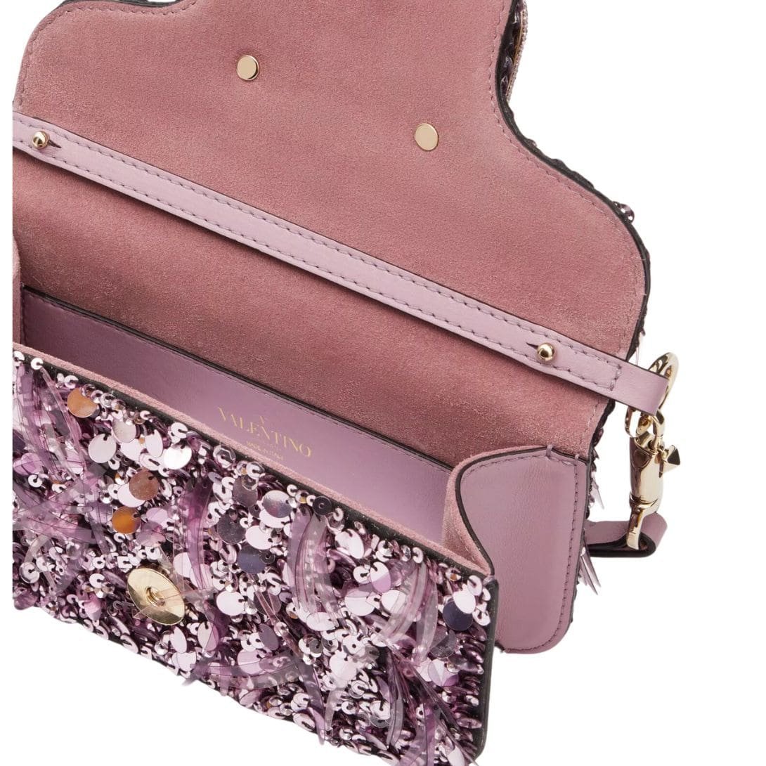 VALENTINO GARAVANI SMALL LOCÒ SHOULDER BAG WITH 3D EMBROIDERY - Image 6