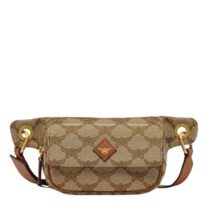 MCM HIMMEL BELT BAG IN LAURETOS JACQUARD BEIGE