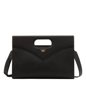 MCM Diamond Tote in Embossed Leather Black