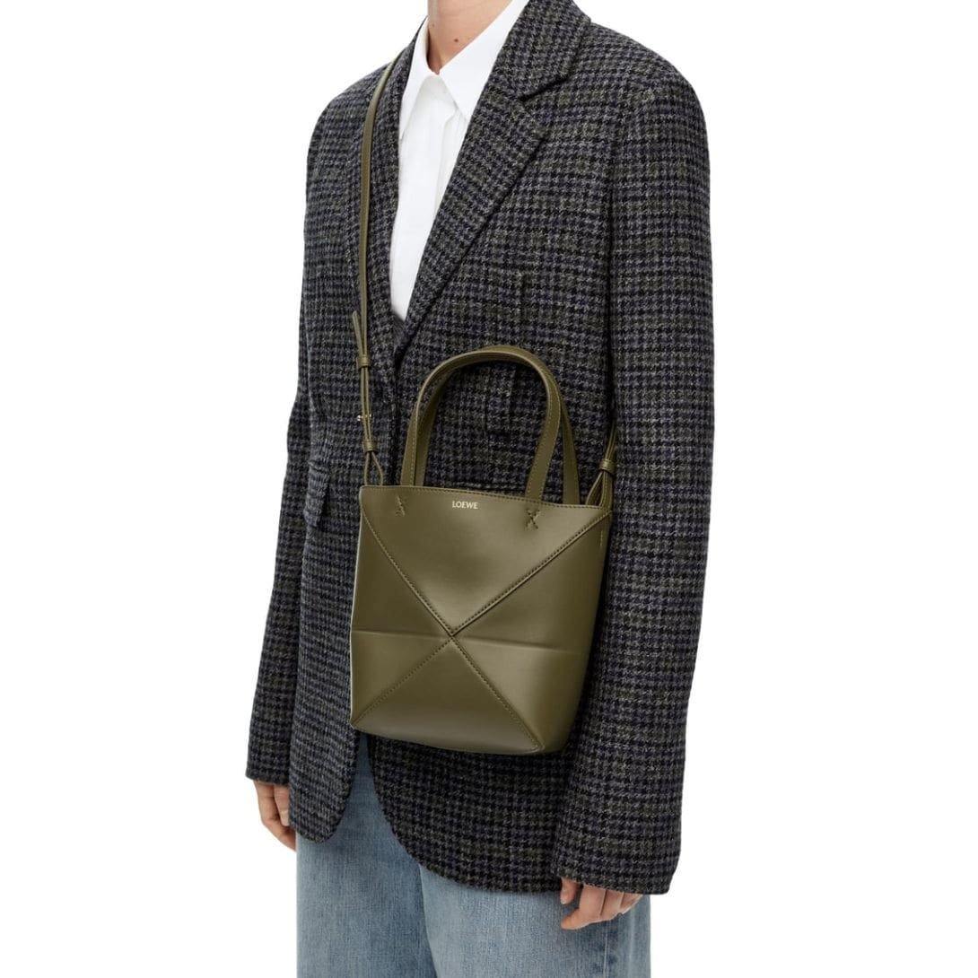 LOEWE PUZZLE FOLD TOTE MINI BAG IN SHINY CALFSKIN - Image 10