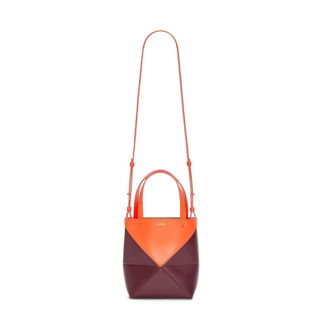 LOEWE PUZZLE FOLD TOTE MINI BAG IN SHINY CALFSKIN - Image 8