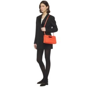 MCM Diamond Tote in Embossed Leather orangeade