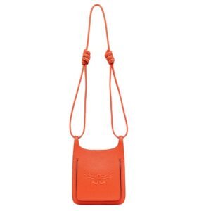 MCM mini Himmel Hobo in Embossed Logo Leather orangeade