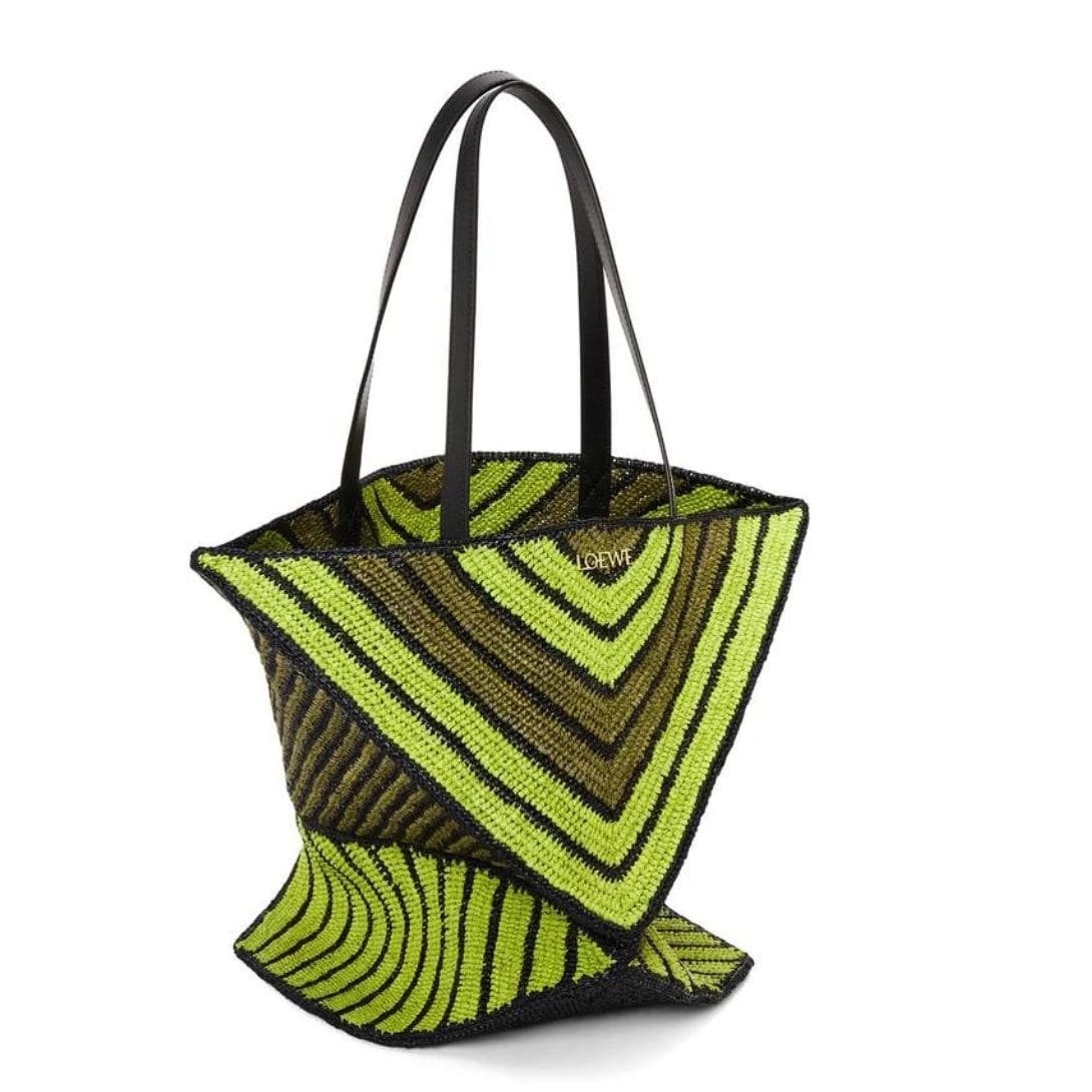 LOEWE PUZZLE FOLD TOTE XL BAG IN RAFFIA - Image 3