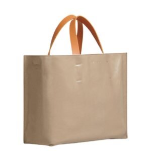 MARNI MUSEO SOFT BAG EW IN GREY GREEN AND BEIGE LEATHER