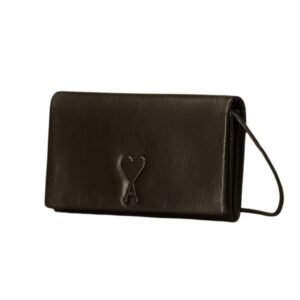 AMI VOULEZ VOUS WALLET STRAP IN BLACK