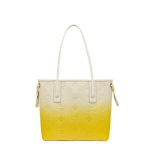 MCM SMALL LIZ SHOPPER IN GRADATION MONOGRAM LEATHER YELLOW