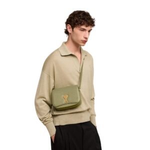 AMI SMALL PARIS PARIS BAG IN OLIVE