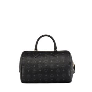 MCM MEDIUM ELLA BOSTON BAG IN VISETOS BLACK