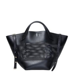 PROENZA LARGE CHELSEA TOTE IN PERFORATED LEATHER BLACK