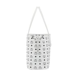MCM MEDIUM REVERSIBLE LIZ SHOPPER IN VISETOS WHITE