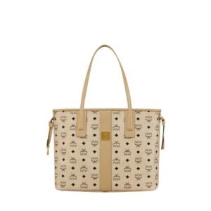 MCM MEDIUM REVERSIBLE LIZ SHOPPER IN VISETOS BEIGE