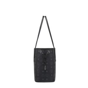 MCM SMALL REVERSIBLE LIZ SHOPPER IN VISETOS BLACK