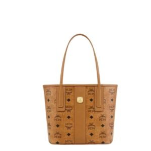 MCM MINI REVERSIBLE LIZ SHOPPER IN VISETOS COGNAC