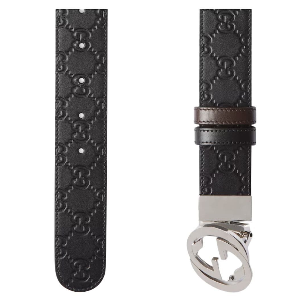 GUCCI REVERSIBLE SIGNATURE BELT IN BLACK - Image 3