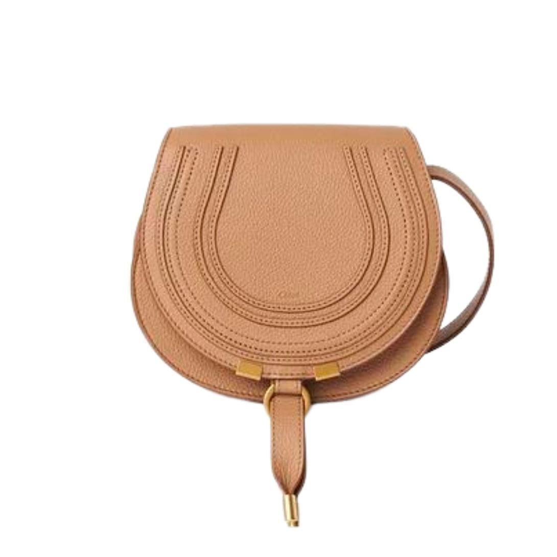 CHLOE MARCIE SMALL SADDLE BAG LIGHT TAN - Image 6