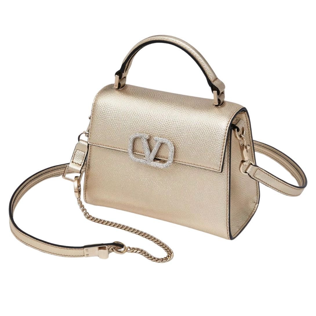 VALENTINO GARAVANI MINI VSLING HANDBAG IN METALLIC GRAINY CALFSKIN - Image 5