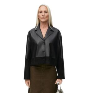 LOEWE PYJAMA BLOUSE IN NAPPA LAMBSKIN AND SUEDE GOATSKIN
