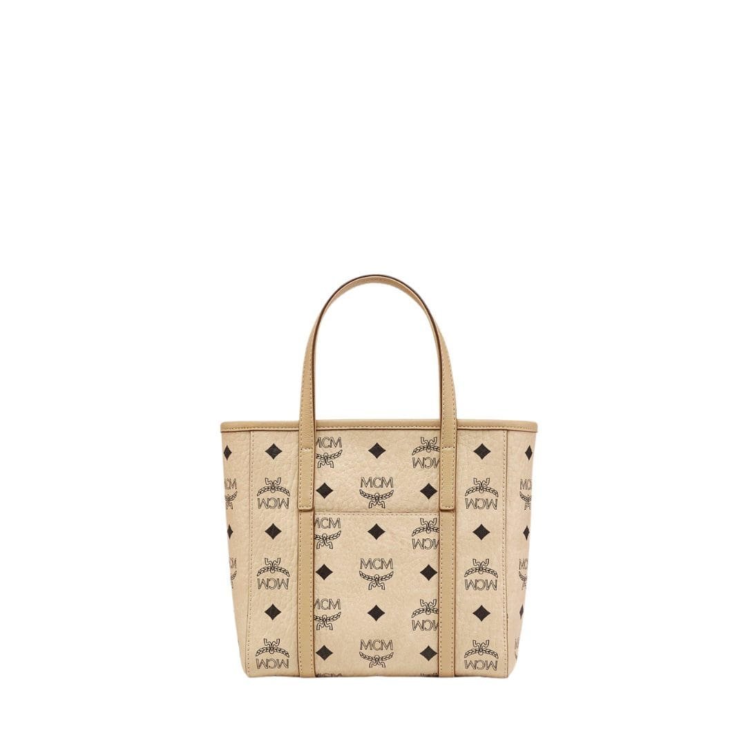 MCM MINI TONI TOP-ZIP SHOPPER IN VISETOS BEIGE - Image 2
