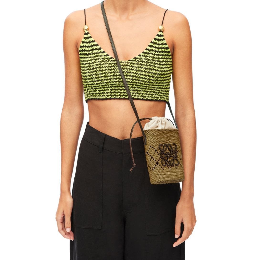 LOEWE SQUARE POCKET ANAGRAM AJOURE IN IRACA PALM AND CLASSIC CALFSKIN - Image 6