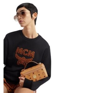 MCM MINI ROCKSTAR VANITY CASE IN VISETOS ORIGINAL COGNAC