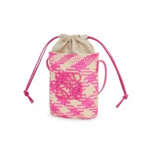 LOEWE SQUARE POCKET ANAGRAM CHECKS IN IRACA PALM AND CLASSIC CALFSKIN