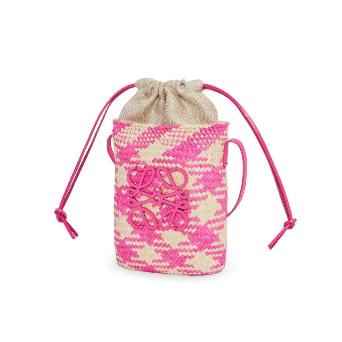 LOEWE SQUARE POCKET ANAGRAM CHECKS IN IRACA PALM AND CLASSIC CALFSKIN - Image 2