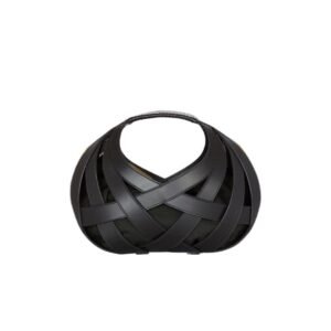 BALMAIN CALFSKIN BASKET BAG WITH AN OPENWORK GRID MOTIFI