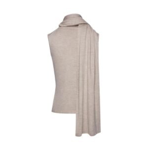 MAGDA BUTRYM SLEEVELESS HIGH NECK KNIT TOP IN BEIGE