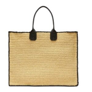 VALEXTRA SOFT TOTE RAFFIA CROCHET MAXI BAG