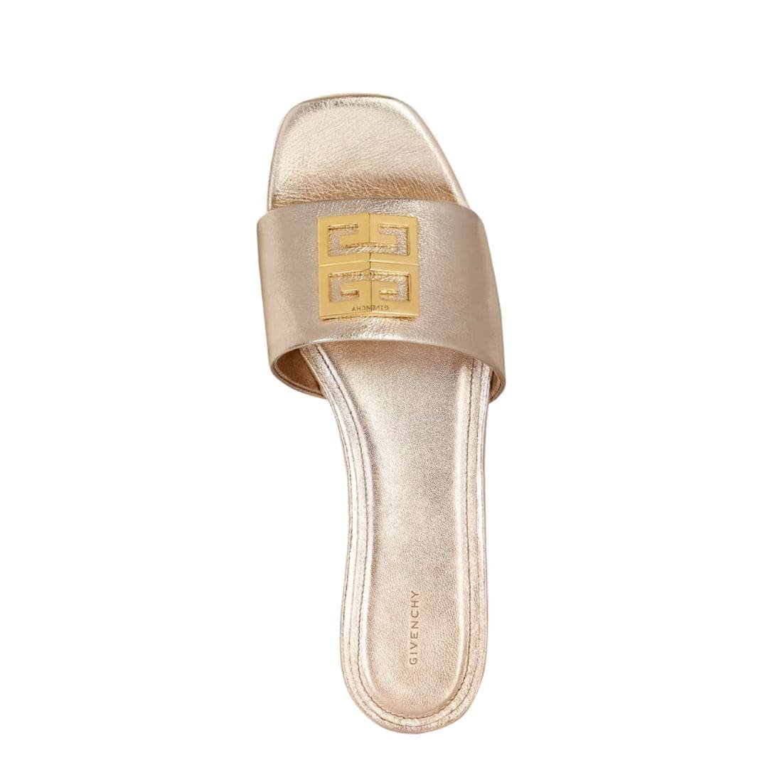 GIVENCHY 4G FLAT MULES IN LAMINATED LEATHER