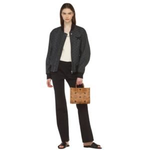 MCM SMALL MÜNCHEN TOTE IN MAXI VISETOS COGNAC