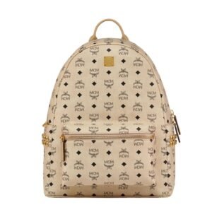 MCM MEDIUM STARK SIDE STUDS BACKPACK IN VISETOS BEIGE