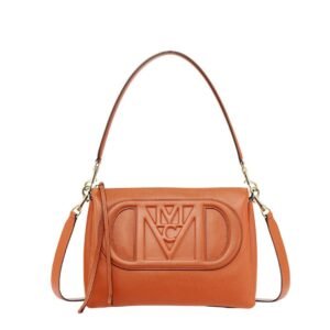 MCM MEDIUM MODE TRAVIA SHOULDER BAG IN SPANISH CALF LEATHER BROWN