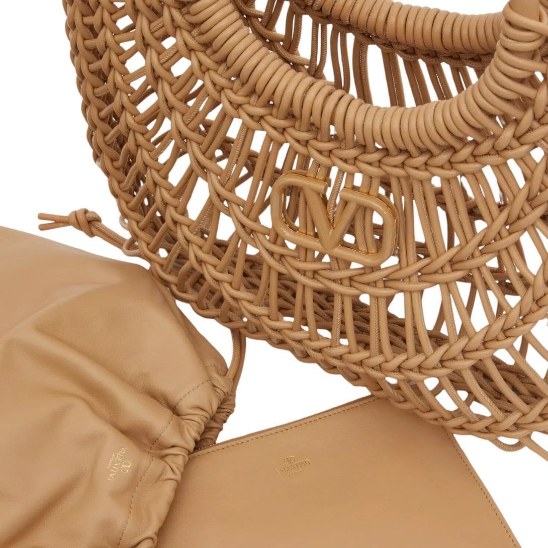 VALENTINO GARAVANI ALLKNOTS WOVEN LEATHER SHOPPER - Image 9