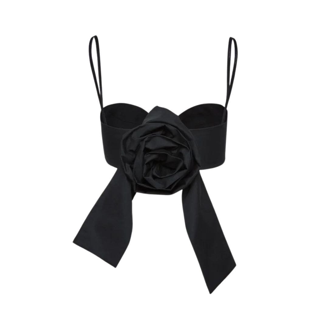 MAGDA BUTRYM ROSE SWEETHEART BRA TOP IN BLACK - Image 2