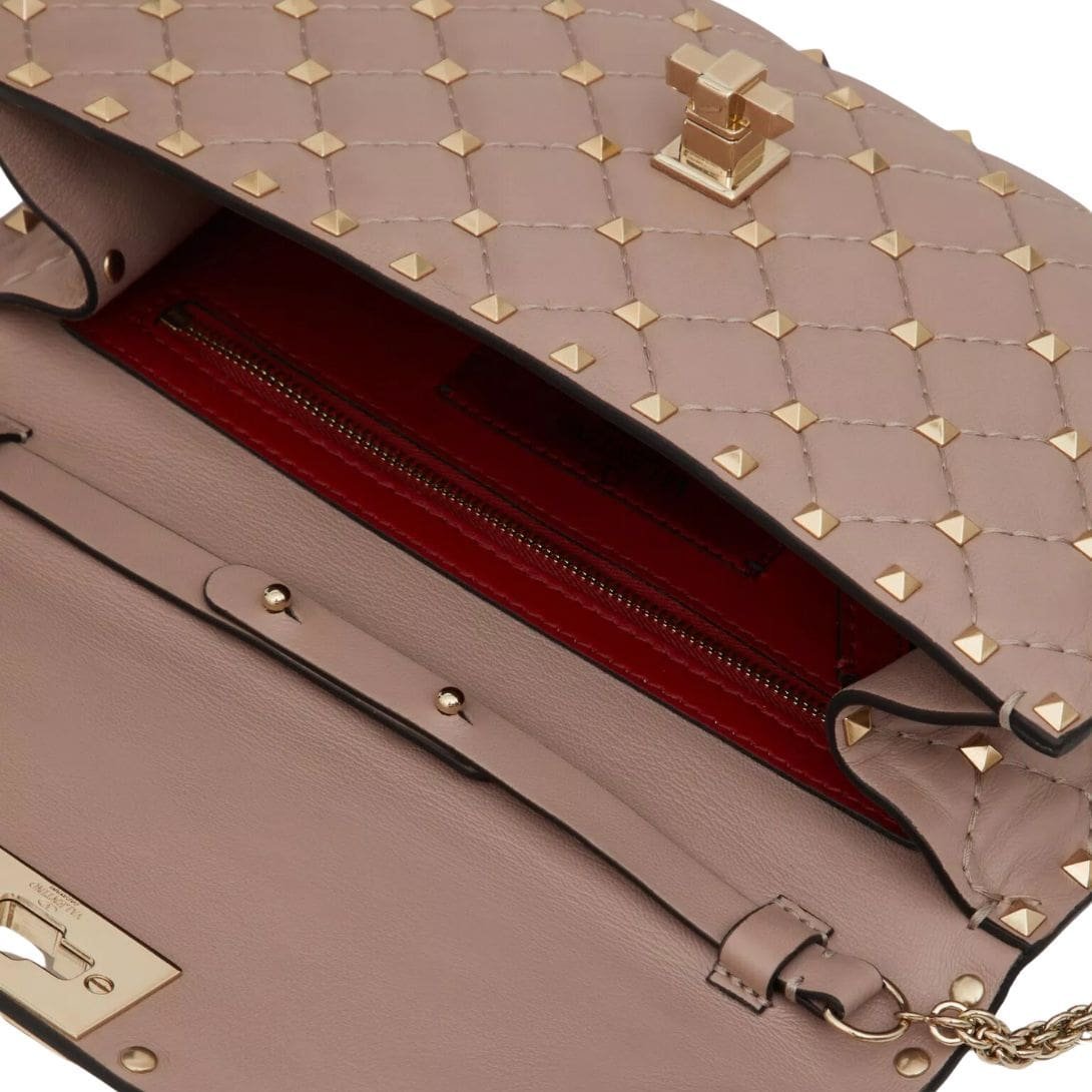 VALENTINO GARAVANI ROCKSTUD SPIKE NAPPA LEATHER CROSSBODY CLUTCH BAG - Image 6