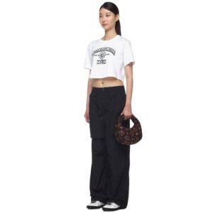 MCM MINI AREN QUILTED HOBO IN MAXI MONOGRAM NYLON BLACK